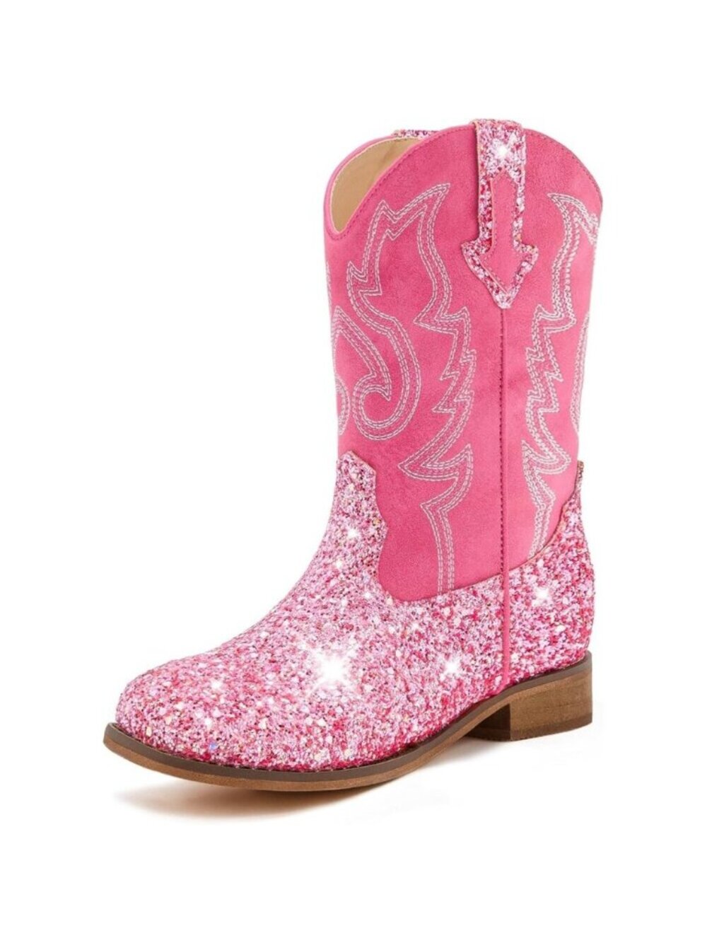 Kids Rose Pink Sequins Boots Glitter Toddler Little Big Mid Riding Shoes